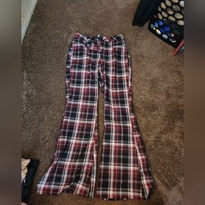 Plaid bell bottom pants